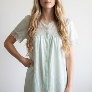 vintage Katz babydoll cottagecore grandmacore whimsical romantic lace nightgown